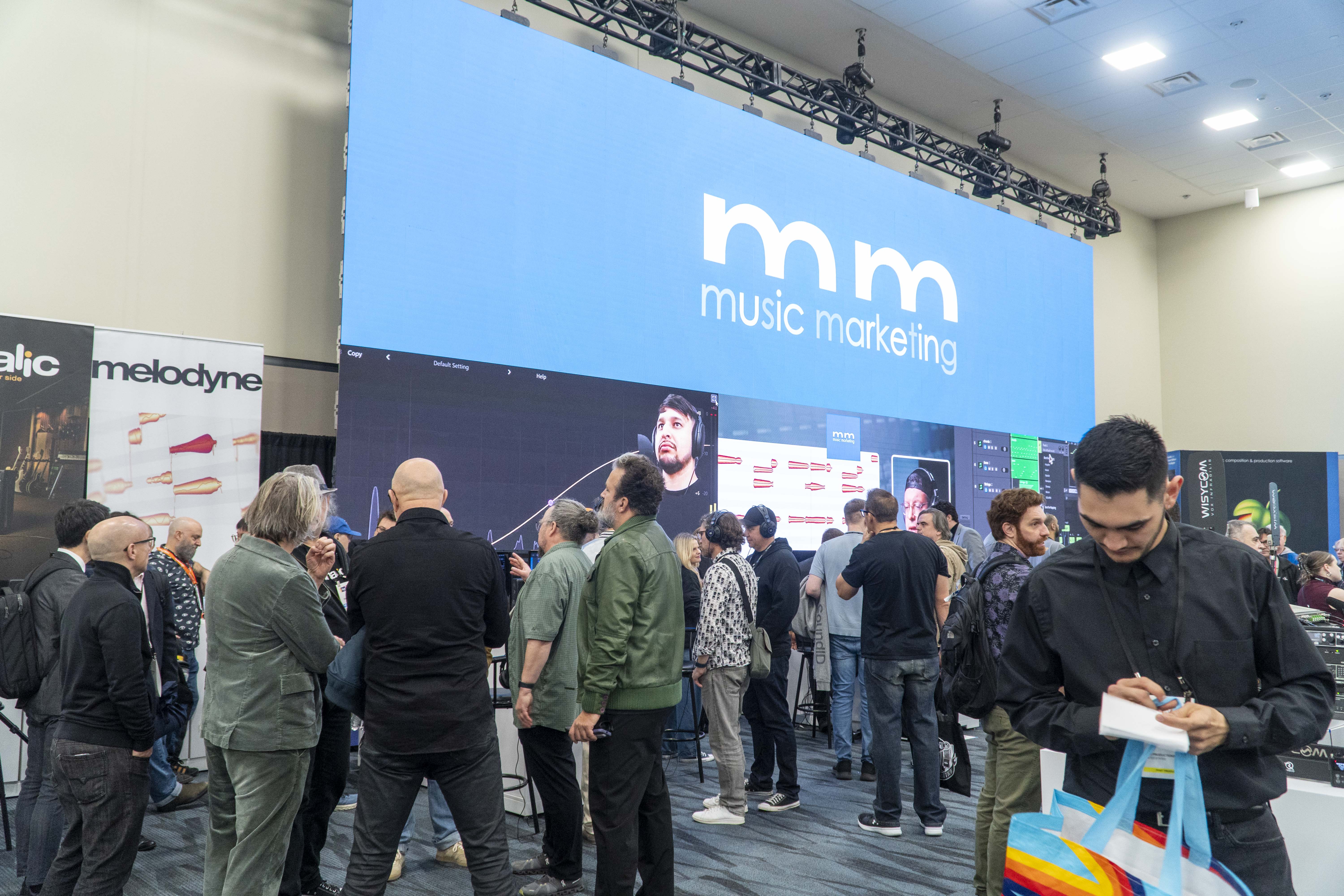 Music Marketing Inc. massive LED display at NAMM 2026