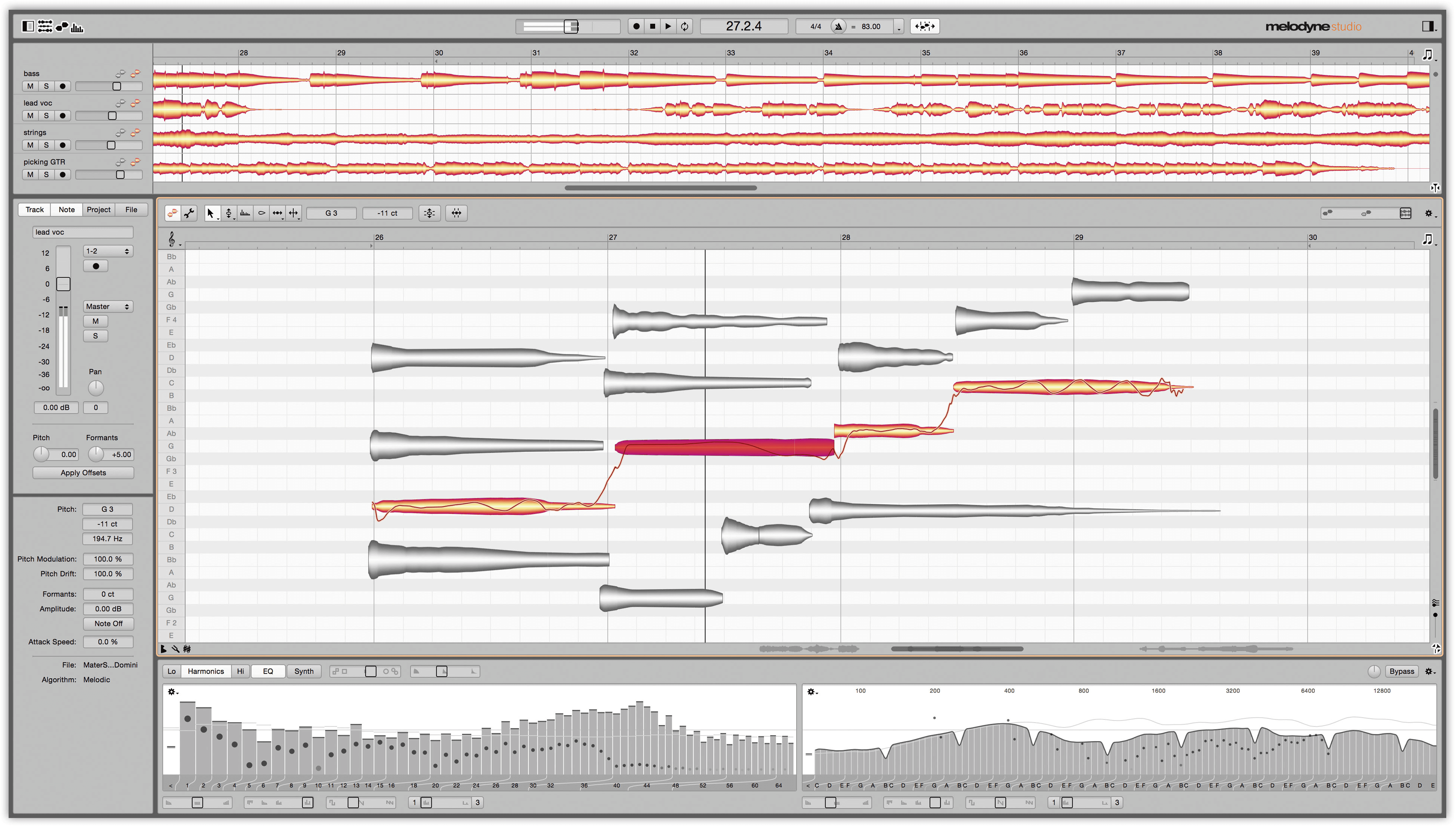 melodyne 3 part harmonies