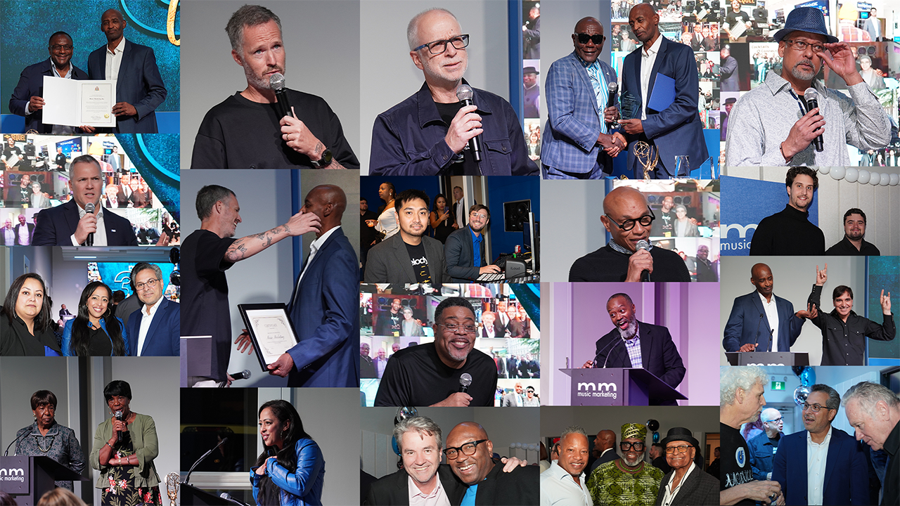 Guests and partners celebrating Music Marketing's 35th anniversary